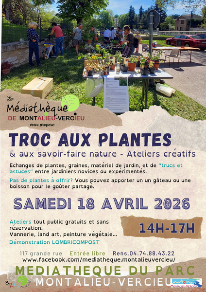 Troc aux plantes et aux savoir-faire nature à la médiathèque de Montalieu-Vercieu