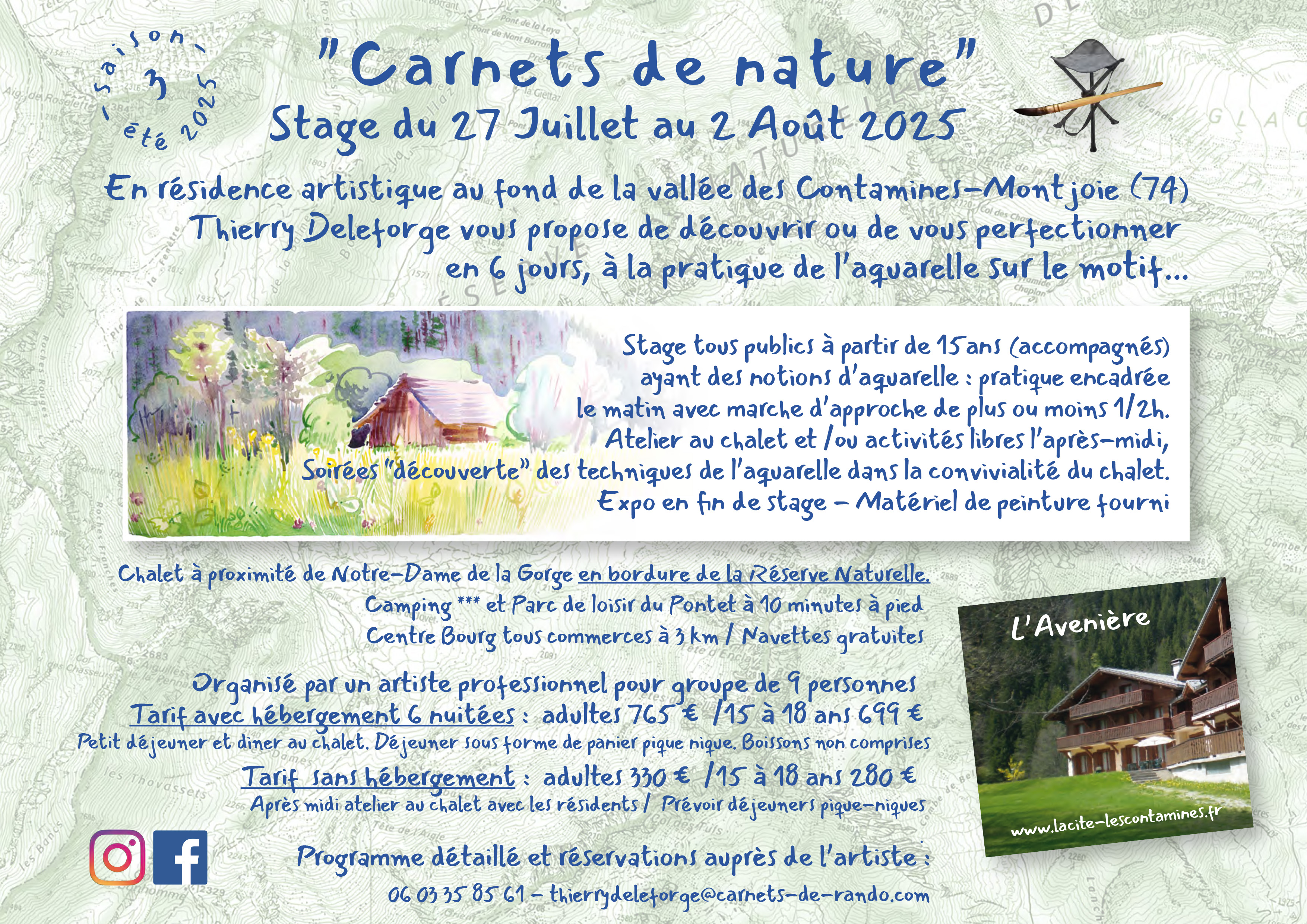 Carnets de nature : stage d'aquarelle dans la vallée des Contamines-Montjoie
