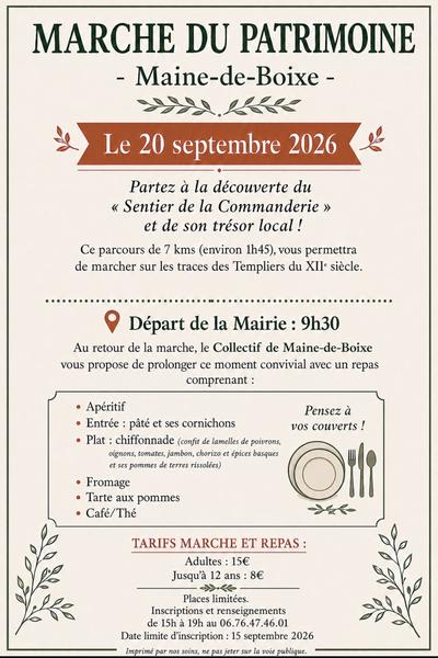 Journée européennes du Patrimoine :  Maine de Boixe