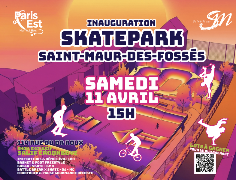 Affiche de l'inauguration du Skatepark de Saint-Maur-des-Fossés 