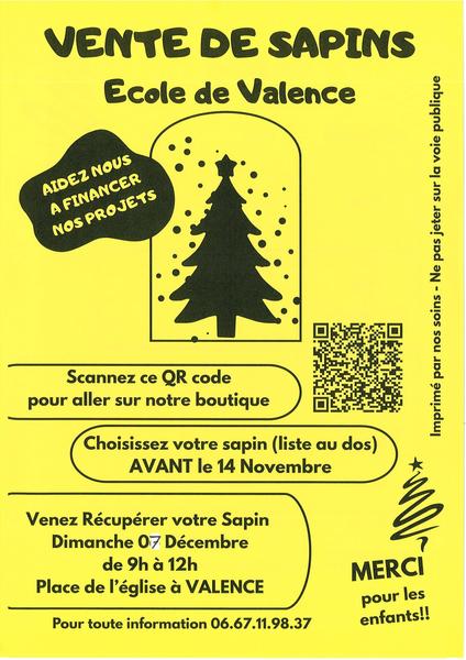 Vente de chocolats et sapins de Noël