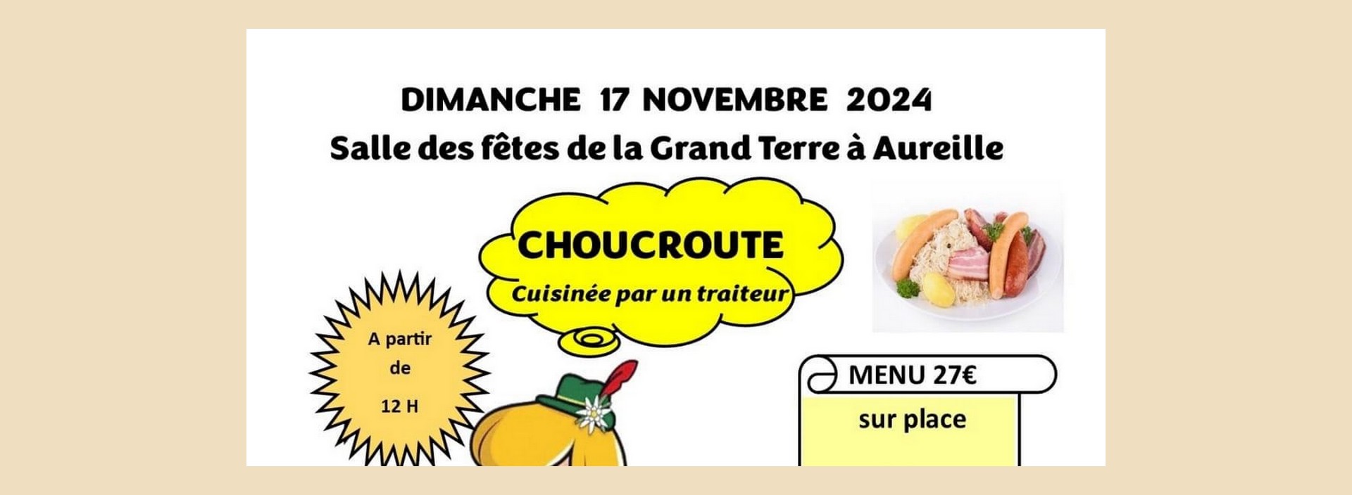 Repas festif autour de la choucroute Aureille