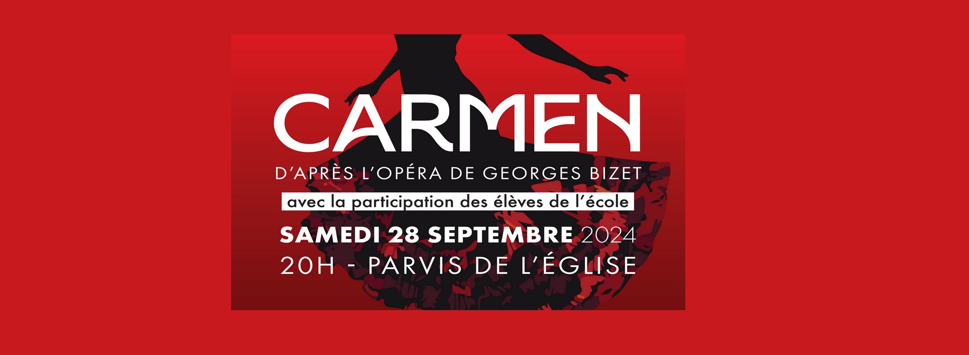 l'Opéra 'Carmen' devant l’Église de St Étienne du Grès