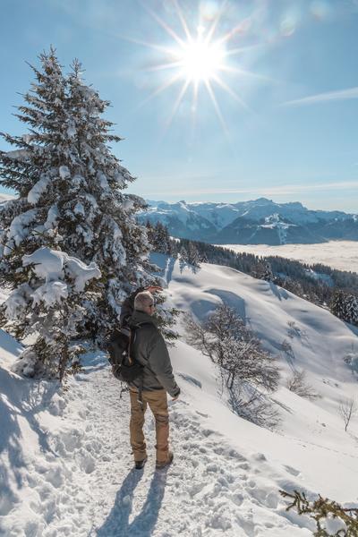 Itinéraire raquettes : La Bourgeoise depuis le chalet d'accueil de Joux Plane_Verchaix