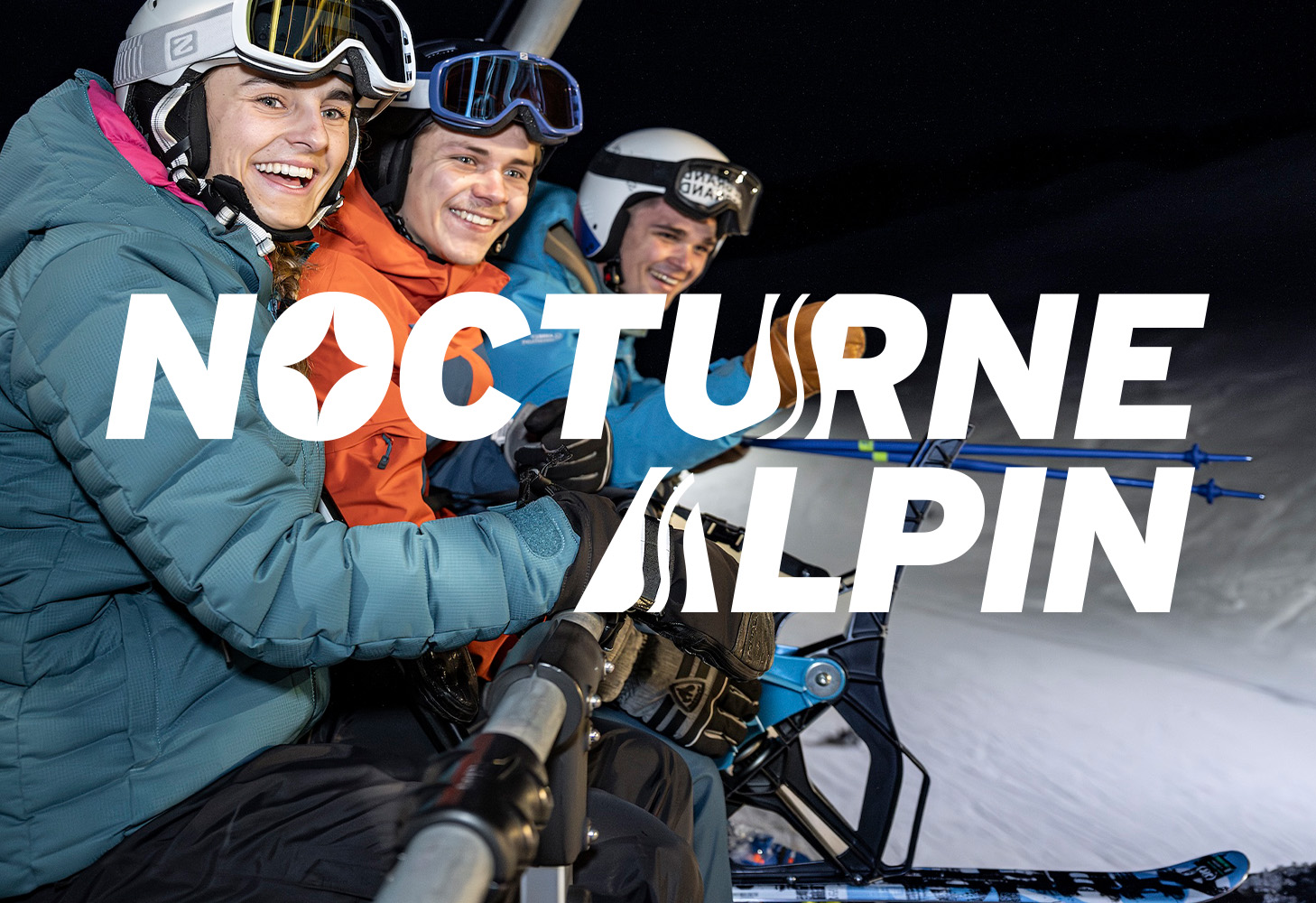 ski alpin en nocturne