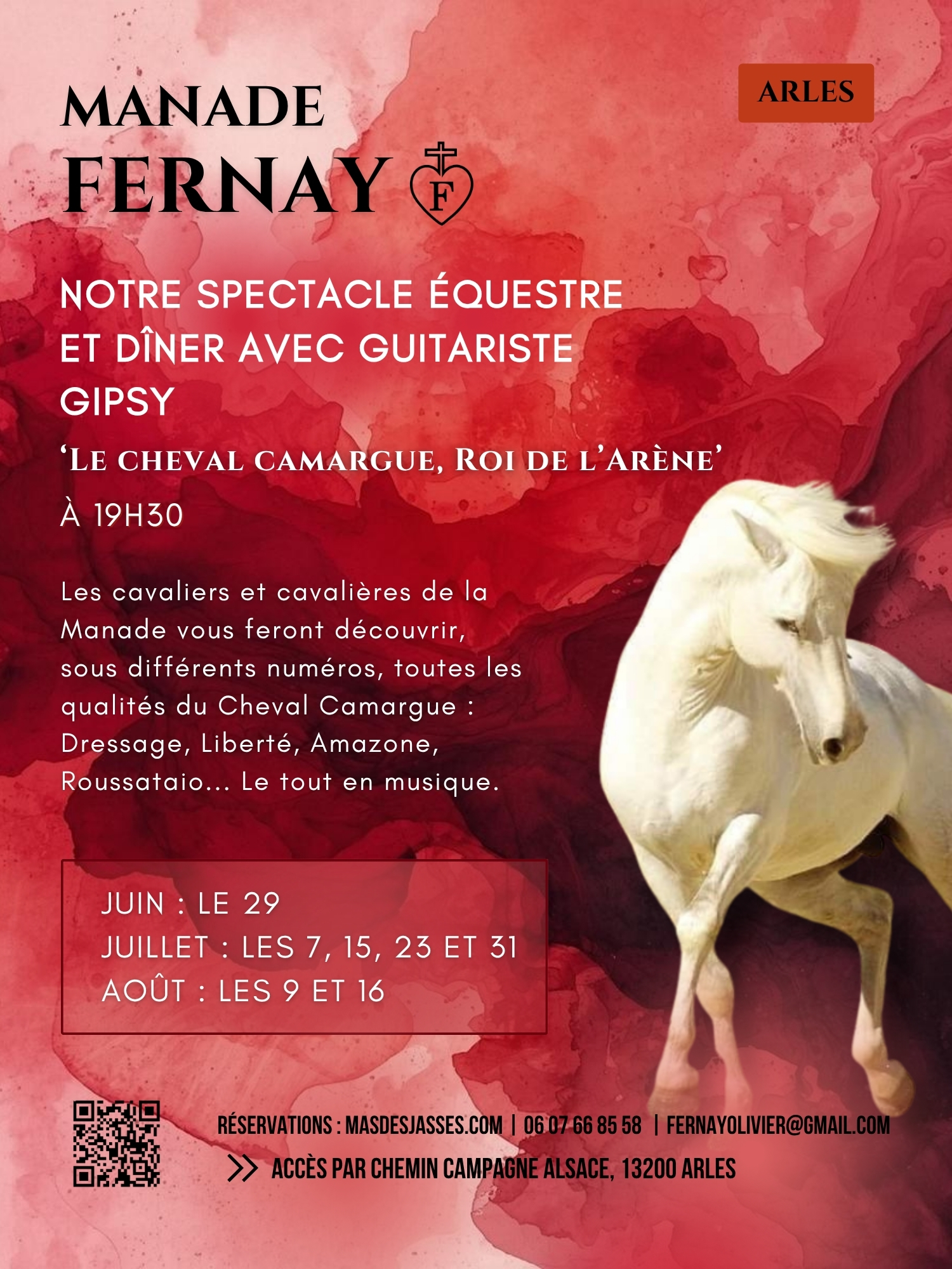 Le Cheval Camargue Roi de l’Arène ! à la manade Fernay