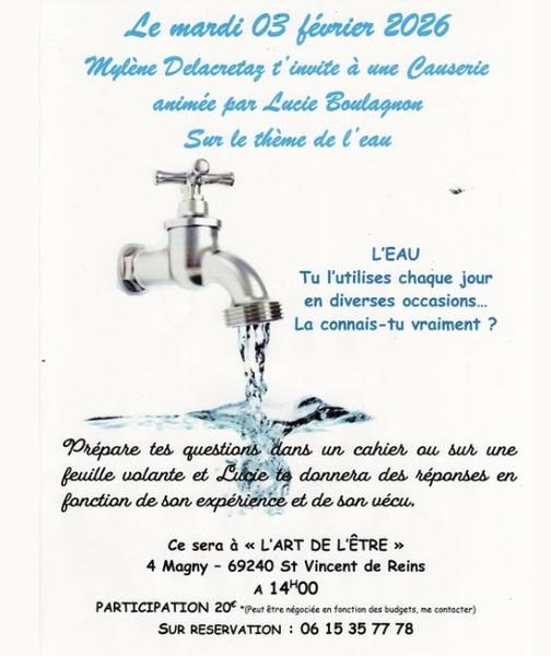 Causerie sur le thème de L\'EAU à L\'Art de l\'Etre