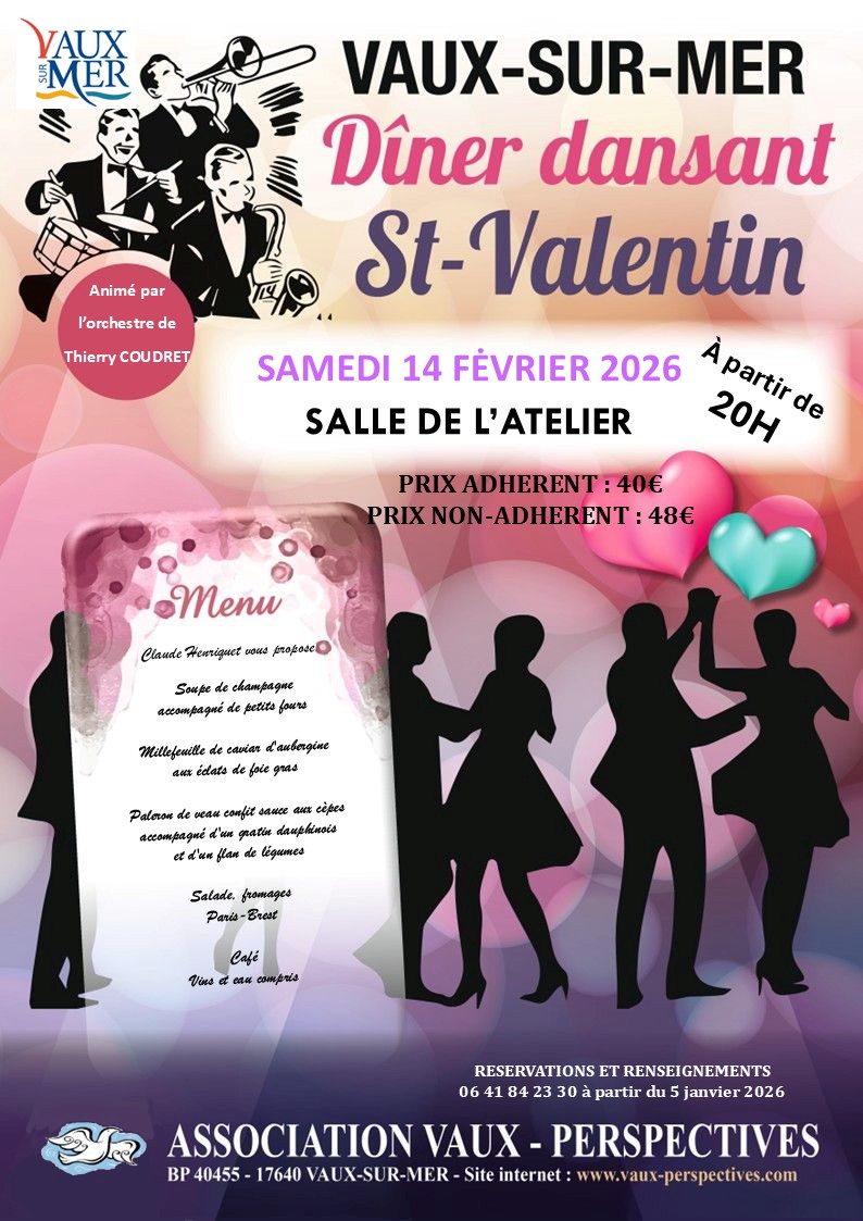 Soirée dansante Saint Valentin organisée par Vaux Perspectives